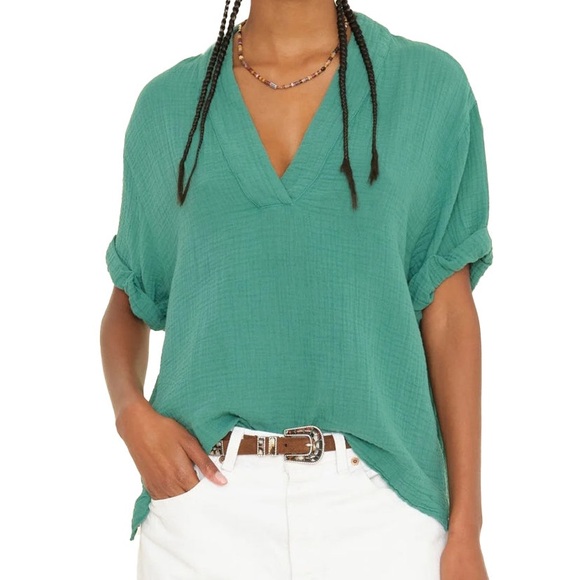 XIRENA Avery top in bottle green size L pristine condition - Picture 1 of 11